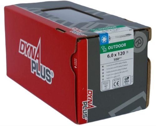 Load image into Gallery viewer, Dynaplus constructieschroef ar-coating platkop deeldraad +snijpunt torx tx30 6.0x120 70 | 100 stuks - 0281.08.50801