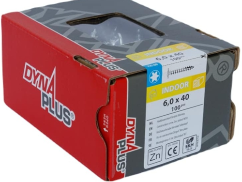 Afbeelding laden in galerijviewer, Dynaplus houtbouwschroef verzinkt tellerkop voldraad +snijpunt torx tx30 6.0x40 | 100 stuks - 0286.01.49601