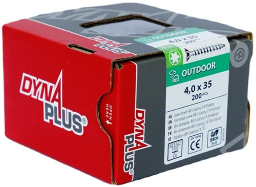 Afbeelding laden in galerijviewer, Dynaplus unischroef spaanplaatschroef ar-coating platkop voldraad torx tx20 4.0x35 | 200 stuks - 0281.08.25401