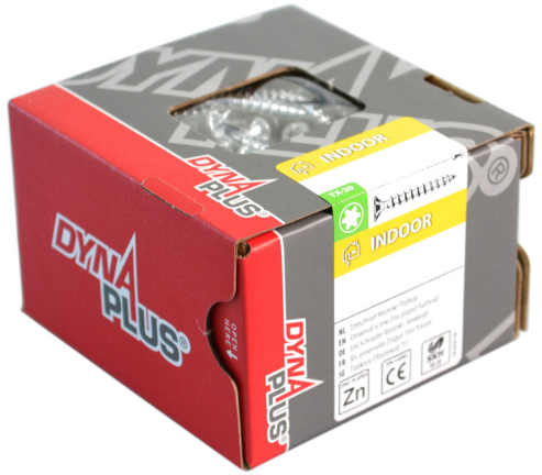 Afbeelding laden in galerijviewer, Dynaplus unischroef spaanplaatschroef vz (verzinkt) pk (platkop) torx tx15 3.5x35 | 1000 stuks - 0281.01.17403