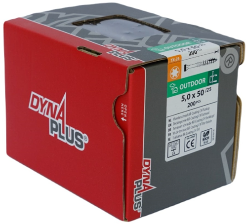 Load image into Gallery viewer, Dynaplus vlonderschroef xtreme ar-bronze platkop-60° deeldraad +snijpunt torx tx25 5.0x50 25 | 200 stuks - 0283.08.41901