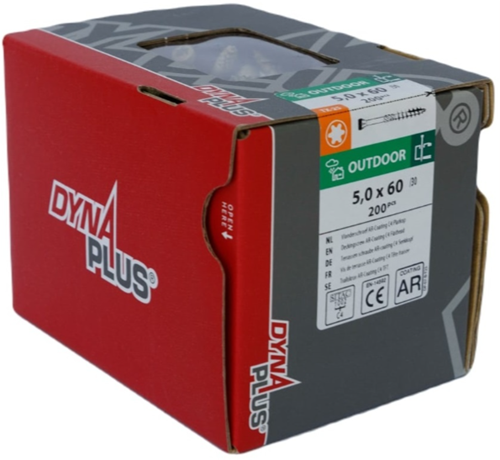 Load image into Gallery viewer, Dynaplus vlonderschroef xtreme ar-bronze platkop-60° deeldraad +snijpunt torx tx25 5.0x60 30 | 200 stuks - 0283.08.42001