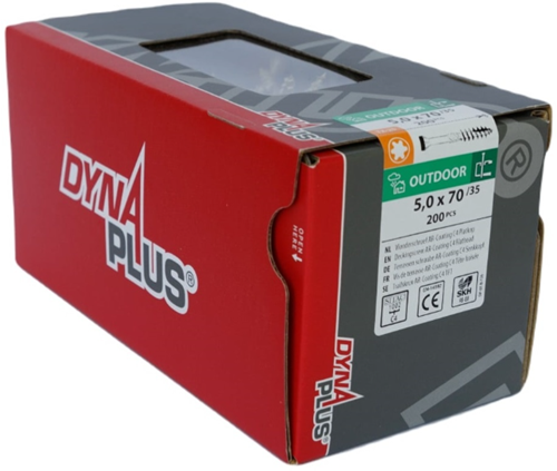 Load image into Gallery viewer, Dynaplus vlonderschroef xtreme ar-bronze platkop-60° deeldraad +snijpunt torx tx25 5.0x70 35 | 200 stuks - 0283.08.42201