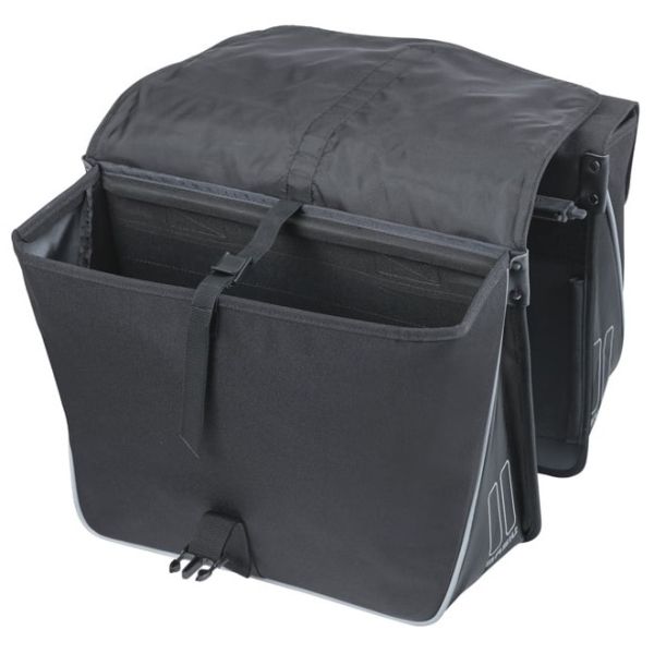 Load image into Gallery viewer, Basil dubble fietstas forte mik 35 liter 15 x 38 x 30 cm - zwart
