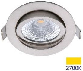 Afbeelding laden in galerijviewer, Enzo ecodim led inbouwspot 5w 2700k 85mm 60gr rond verstelbaar geschuurd staal - led4820