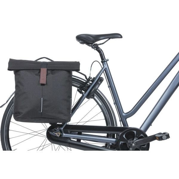 Load image into Gallery viewer, Basil dubbele fietstas city mik 28-32 liter - zwart