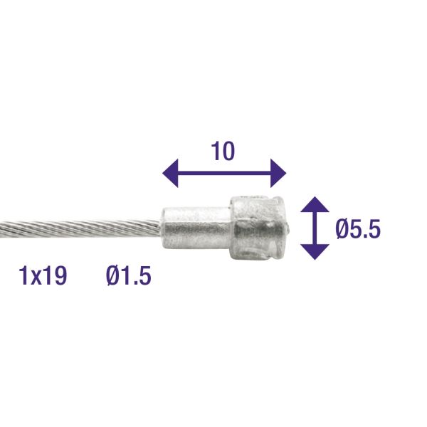 Afbeelding laden in galerijviewer, Rem binnenkabel Elvedes 2000mm RVS ø1,5mm V-nippel (100 stuks)