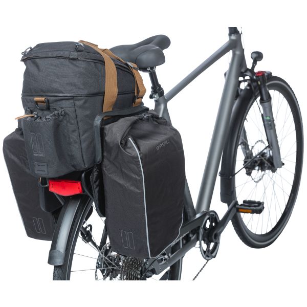 Load image into Gallery viewer, Basil Miles XL Pro bagagedragertas, zwart, polyester, waterdicht, 9-36L