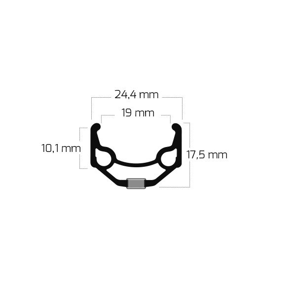 Load image into Gallery viewer, Ryde velg zac 19 26 559 x 19c aluminium 32 gaats 14g - zwart