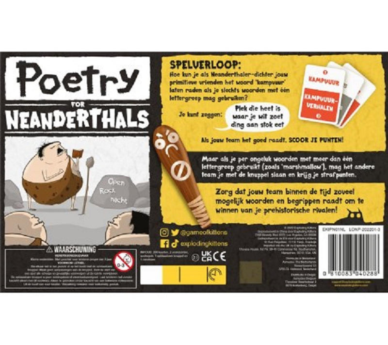 Load image into Gallery viewer, Exploding kittens poetry for neanderthals - nederlandstalig kaartspel