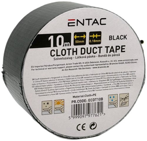 Afbeelding laden in galerijviewer, Enzo entac reparatietape 50mm rol 10m zwart - 4139542