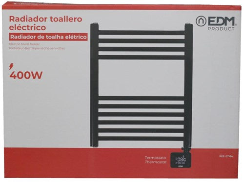 Afbeelding laden in galerijviewer, Enzo handdoekradiator | 400w | met touch bediening | zwart - 8676028