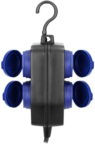 Afbeelding laden in galerijviewer, Enzo hangkoppeling zwart ip44 h05 3x1,5qmm 5m 4v met klep | rubber snoer 6871980