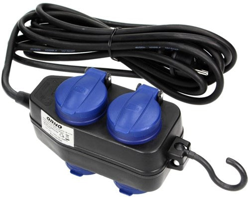 Afbeelding laden in galerijviewer, Enzo hangkoppeling zwart ip44 h05 3x1,5qmm 5m 4v met klep | rubber snoer 6871980