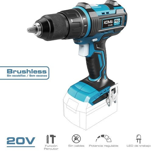 Afbeelding laden in galerijviewer, Koma tools accu boormachine | koolborstelloos | 20v | zonder accu - 6490105