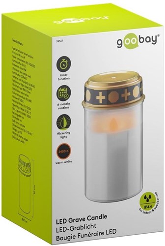 Load image into Gallery viewer, Enzo led rouwlicht | 12cm met timer | wit (excl. 2xc batterij) | herinneringslicht | graflicht | rouwlicht - 5099412