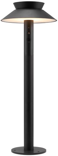 Afbeelding laden in galerijviewer, Enzo led solar paallamp | justina 5w 3000k zwart ip44 60cm - 4802826