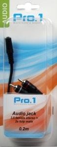 Afbeelding laden in galerijviewer, Enzo pro-1 audio 3,5 contra stereo ->2 tulp male 20cm 9201400