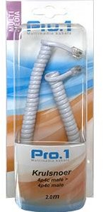 Afbeelding laden in galerijviewer, Enzo pro-1 krulsnoer 4p4c naar 4p4c wit 2.0 meter 9297050