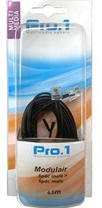 Afbeelding laden in galerijviewer, Enzo pro-1 modulair 6p4c naar 6p4c zwart 6.0 meter 9297025