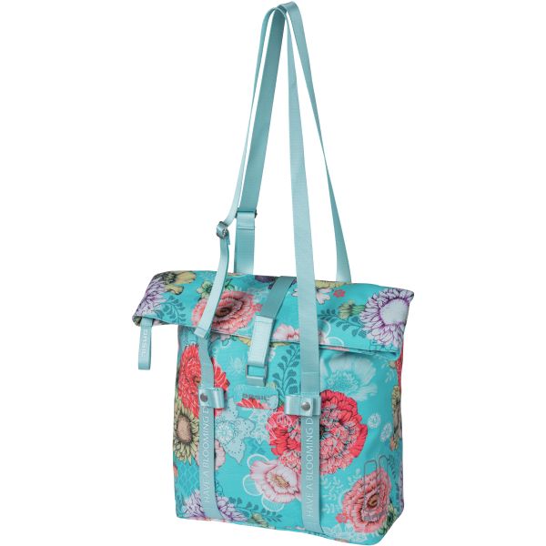 Load image into Gallery viewer, Basil Bloom Field fietsshopper, gerecycled PET, waterdicht, verstelbare schouderriem, laptopvak, 15-20L, sky blue