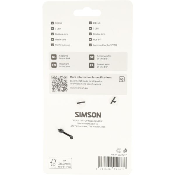 Load image into Gallery viewer, Simson koplamp aurora d-line 80r