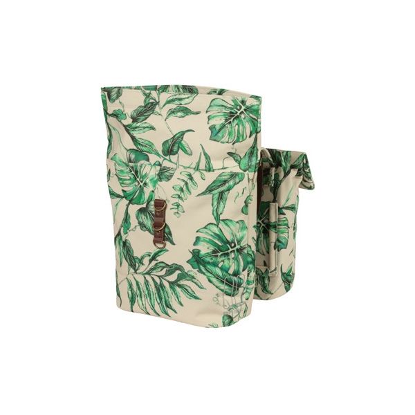 Load image into Gallery viewer, Basil Ever-Green dubbele fietstas, gerecycled PET, waterkerende vouwsluiting, unisex, fiets, sandshell beige