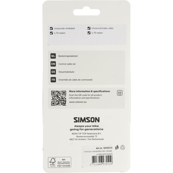 Load image into Gallery viewer, Rema tip top nederland b.v. simson remkabelset compleet universeel zwart