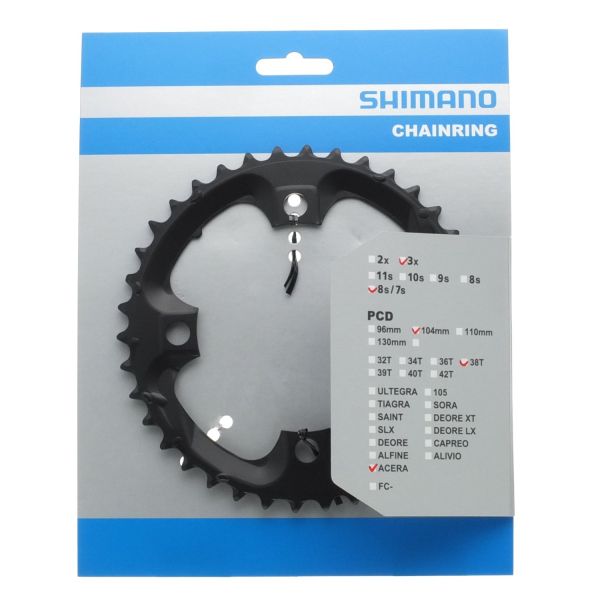 Load image into Gallery viewer, Shimano fc-m361 kettingblad 38t 104mm 7-8 speed zwart