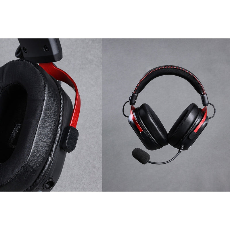 Afbeelding laden in galerijviewer, Mchose s9 pro wireless over-ear gaming headset (zwart rood, pc laptop playstation switch smartphone, 2.4g bluetooth wired type-c )