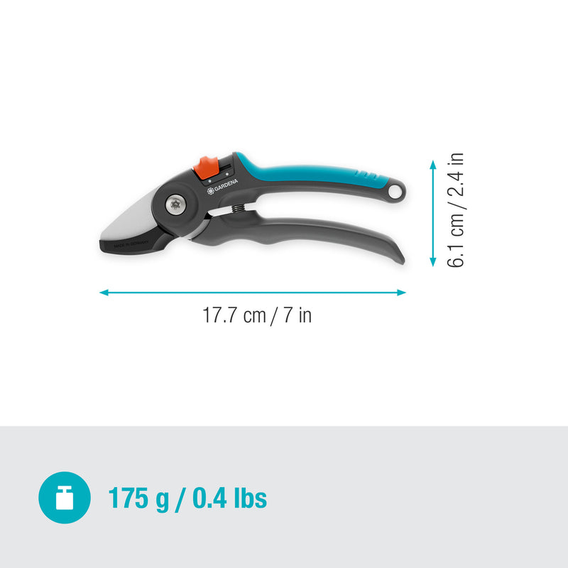 Load image into Gallery viewer, Gardena snoeischaar premiumcut voor droog hout (grijs turquoise, aambeeldsnede, 20 mm snoeidiameter)