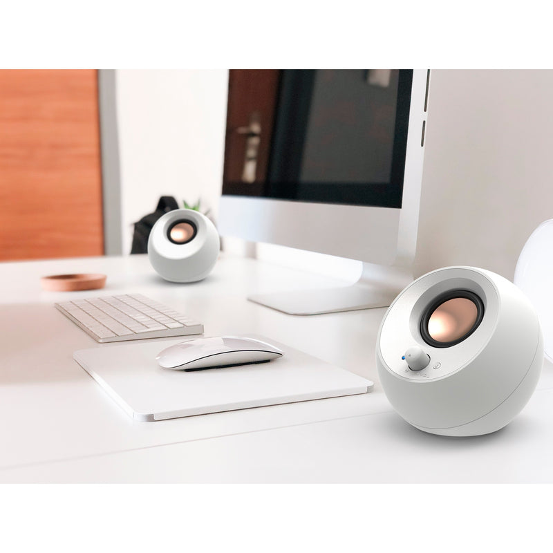 Load image into Gallery viewer, Creative pebble v3 pc-luidspreker (wit, bluetooth, usb-c, aux)