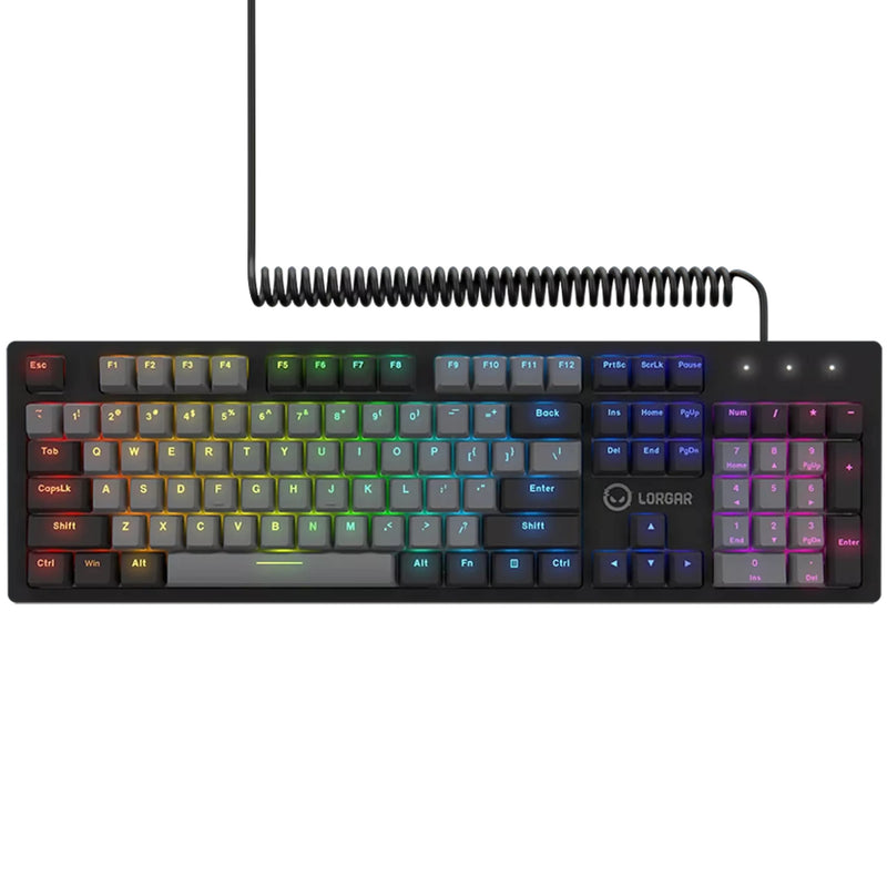Afbeelding laden in galerijviewer, Lorgar azar 514, gaming toetsenbord (zwart, us lay-out, logar dream, rgb)