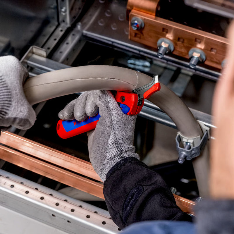 Load image into Gallery viewer, Knipex kabelmes, met glijschoen (rood blauw)