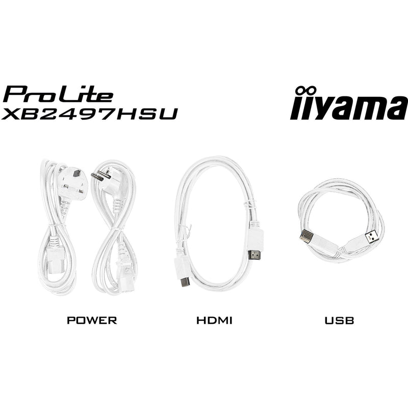 Load image into Gallery viewer, Iiyama prolite xb2497hsu-w1 23.8 monitor (wit (mat), 120 hz, hdmi, displayport, usb, audio)