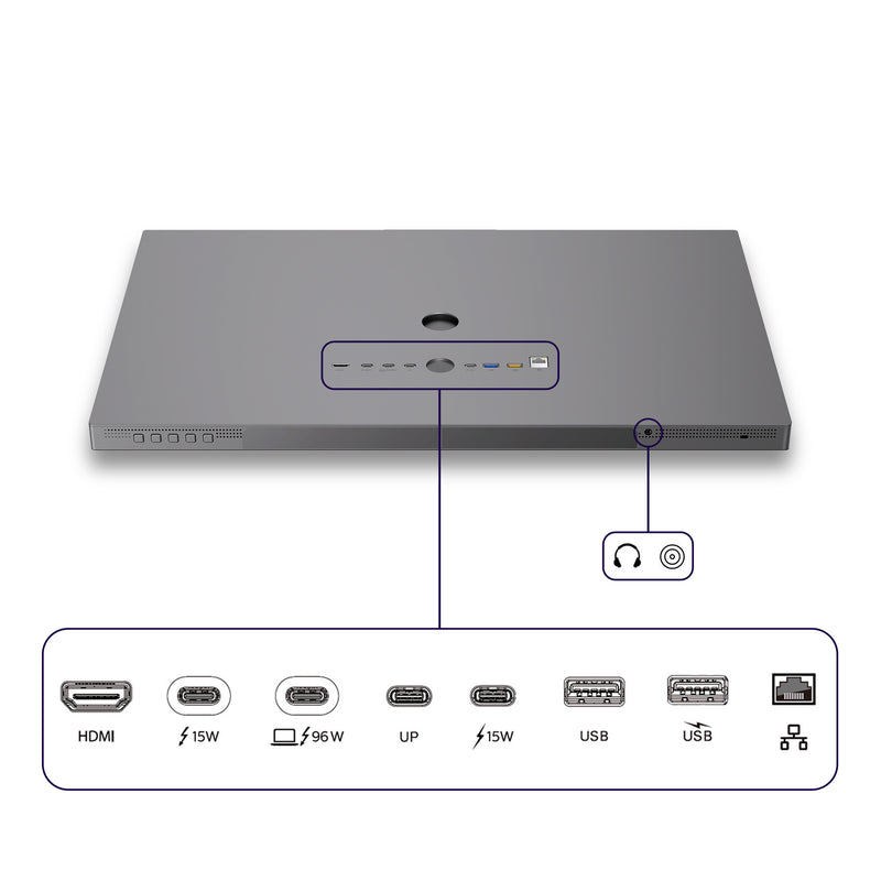 Load image into Gallery viewer, Philips brilliance 27e3u7903 27 5k uhd monitor (grijs, hdmi, 2x usb-a, usb-c, thunderbolt 4, rj-45, webcam)