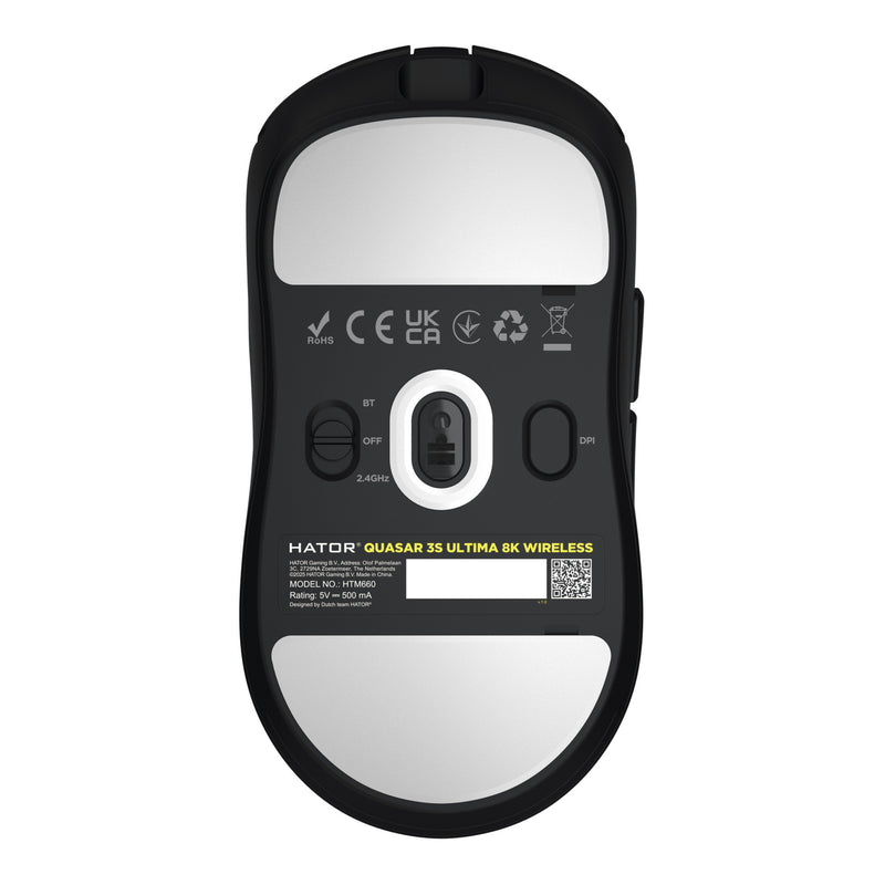 Load image into Gallery viewer, Hator quasar 3s ultima 8k wireless gaming muis (zwart, 30 000 dpi, 2.4 ghz bluetooth usb)