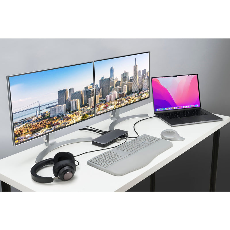 Afbeelding laden in galerijviewer, Kensington sd5760t dockingstation (zilver zwart, thunderbolt 4, usb-c, usb-a, hdmi, pd)