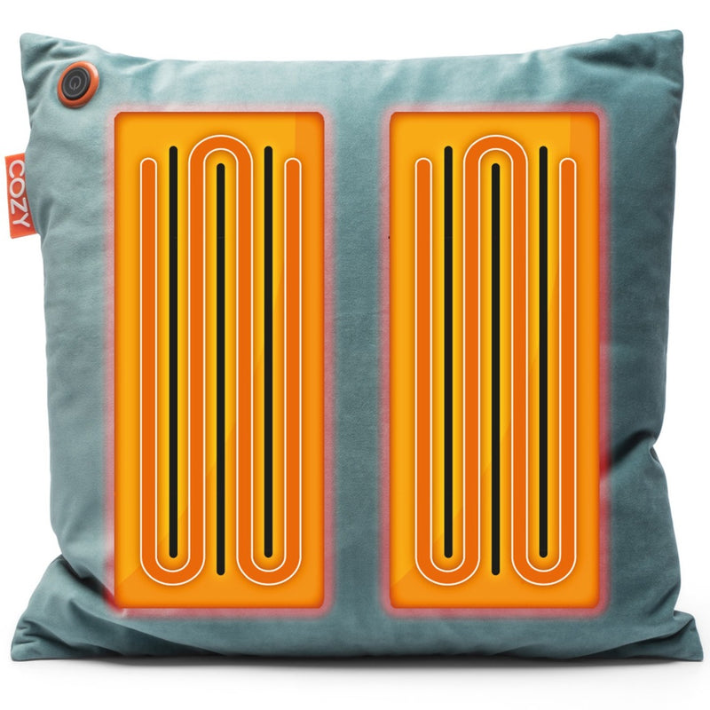 Afbeelding laden in galerijviewer, Cozy una velvet 45 x 45 cm draadloos warmtekussen (blauwgroen, powerbank 5000 mah)