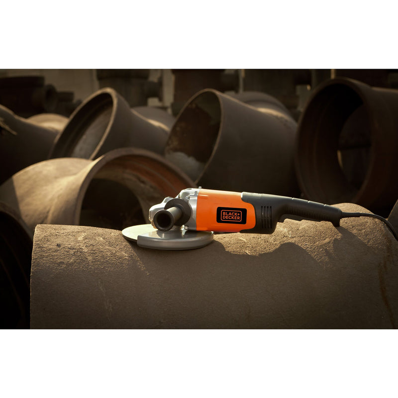 Afbeelding laden in galerijviewer, Black+decker bdgl2223-qs 2200w 230mm haakse slijper (zwart oranje)