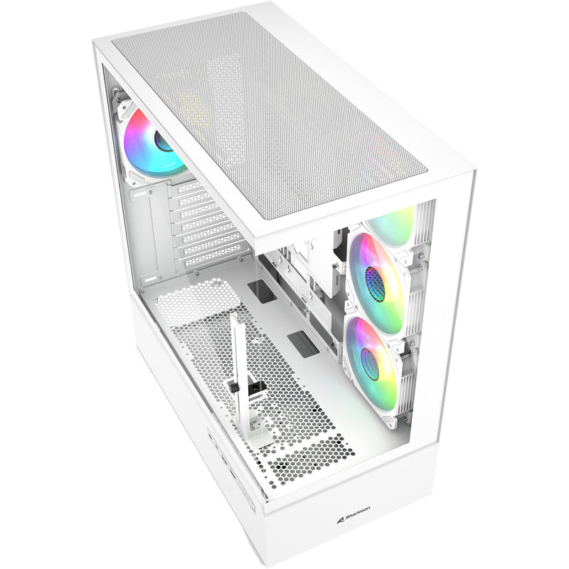 Load image into Gallery viewer, Sharkoon ak6 rgb midi tower behuizing (wit | 2x usb-a | 1x usb-c | rgb | tempered glass)