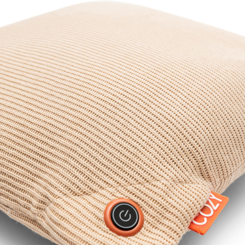 Afbeelding laden in galerijviewer, Cozy una knitted 45 x 45 cm draadloos warmtekussen (lichtbeige, powerbank 5000 mah)