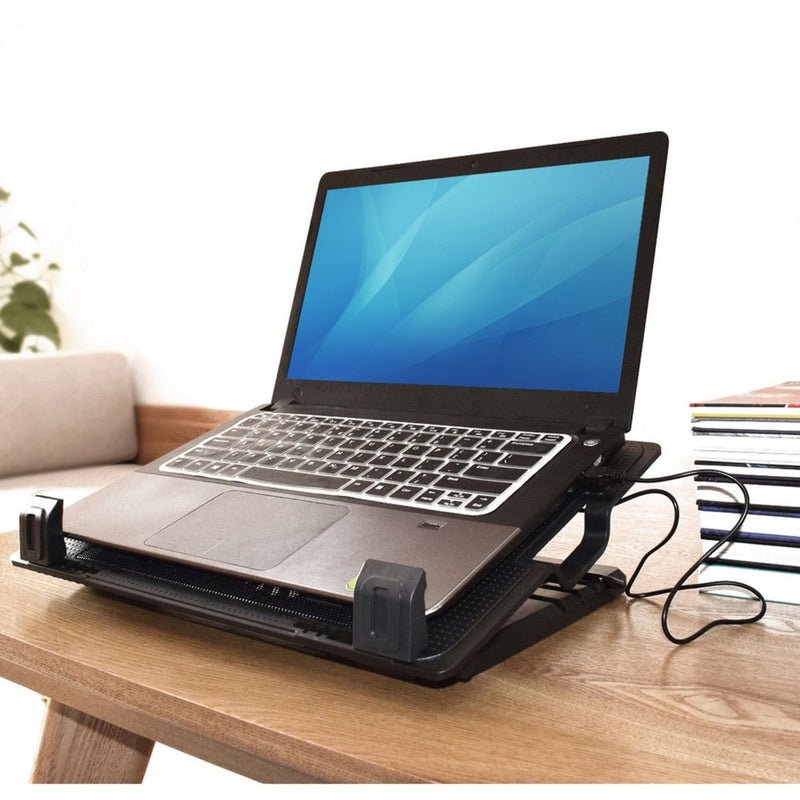 Load image into Gallery viewer, Act connectivity ac8110 laptopstandaard laptopkoeler (zwart, tot 17 in hoogte verstelbaar, 2-poorts hub)