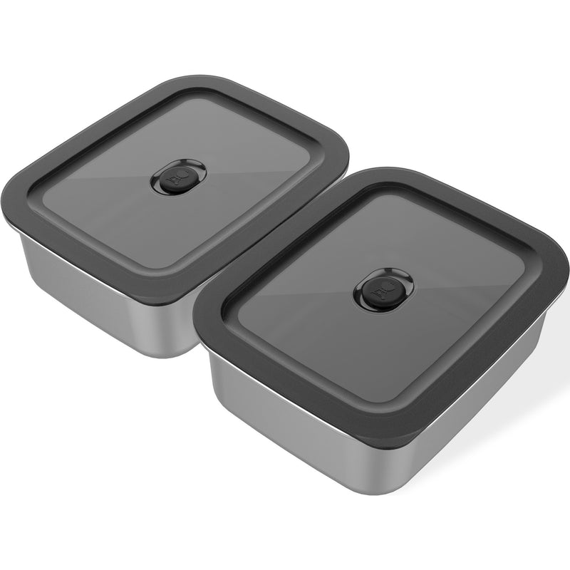 Load image into Gallery viewer, Weber works prep containers (set van 2) (roestvrij staal, 2 roestvrijstalen vershoudbakjes met deksel, 1,8 liter per bakje)