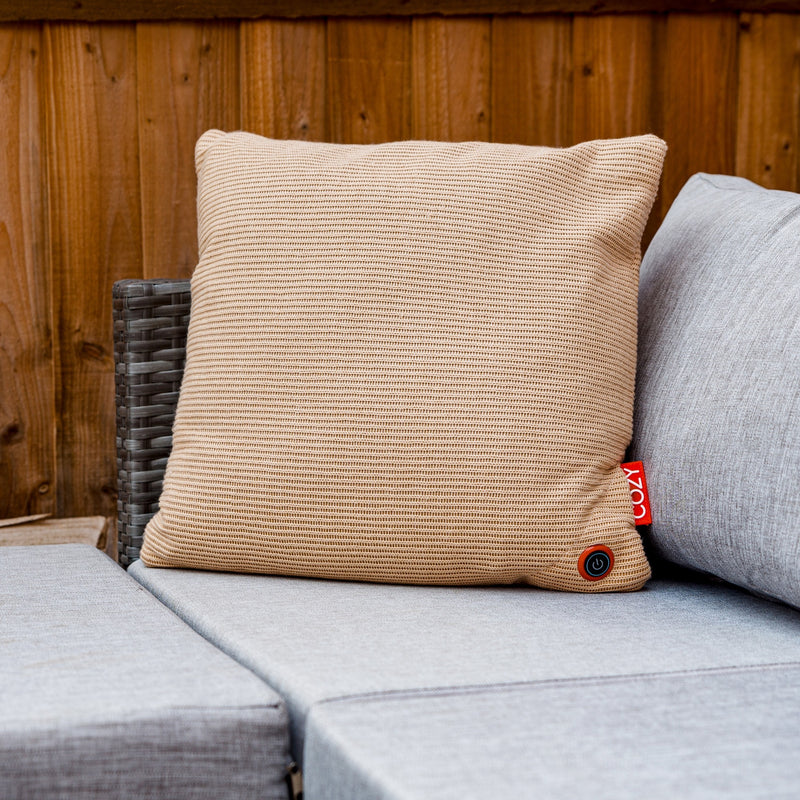 Afbeelding laden in galerijviewer, Cozy una knitted 45 x 45 cm draadloos warmtekussen (lichtbeige, powerbank 5000 mah)