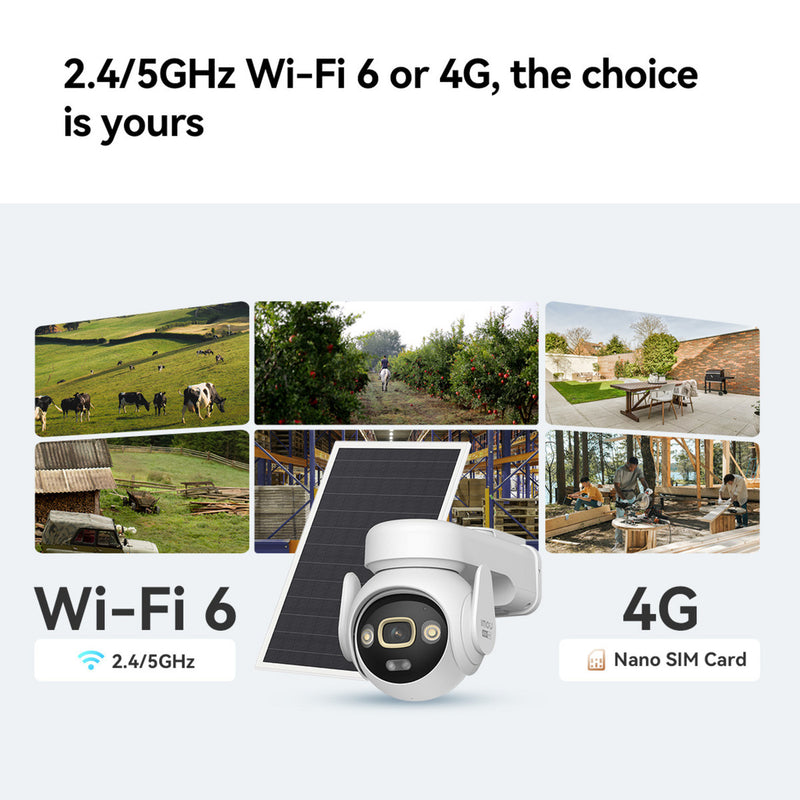 Afbeelding laden in galerijviewer, Imou aov pt 4k kit (wifi+4g) simcard sd beveiligingscamera (wit, 8 mp, wifi 6, 4g lte, solar panel, ai-detectie)