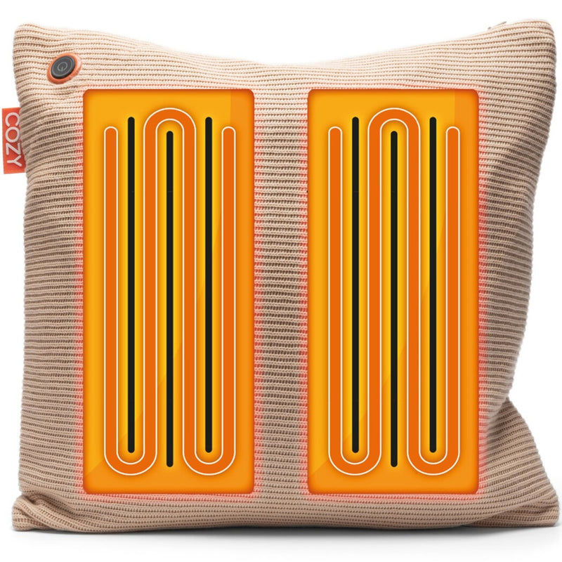 Afbeelding laden in galerijviewer, Cozy una knitted 45 x 45 cm draadloos warmtekussen (lichtbeige, powerbank 5000 mah)