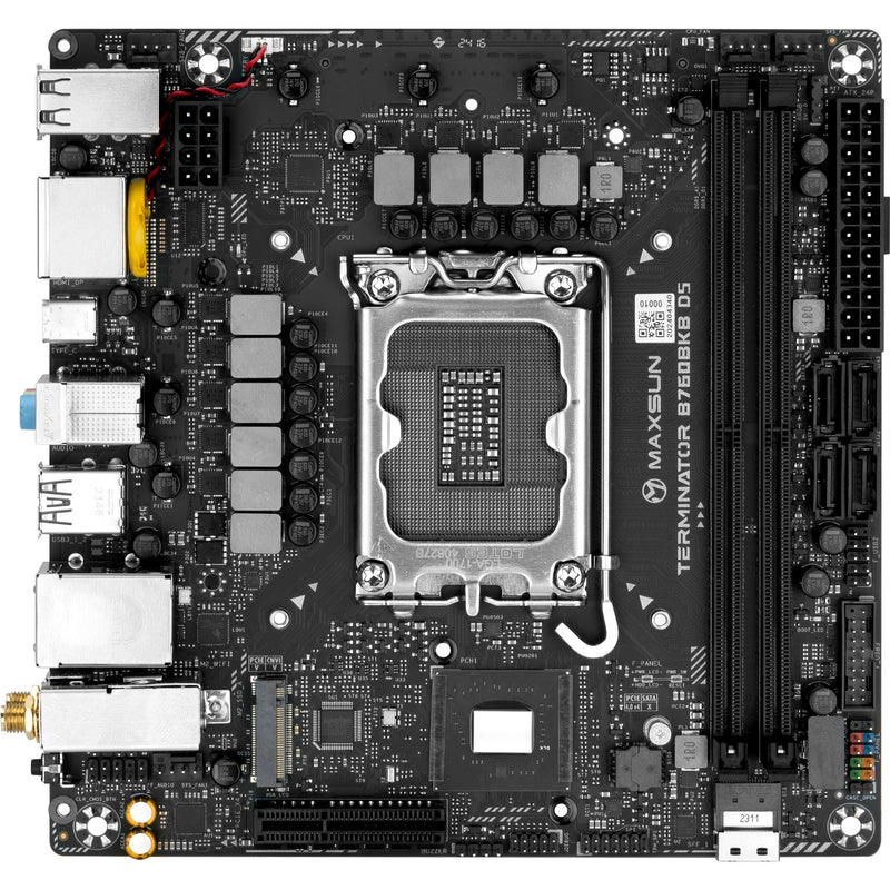 Afbeelding laden in galerijviewer, Maxsun ms-terminator b760bkb d5 wifi socket 1700 moederbord (zwart, raid, 2.5 gb-lan, wlan, bt, sound, µatx)