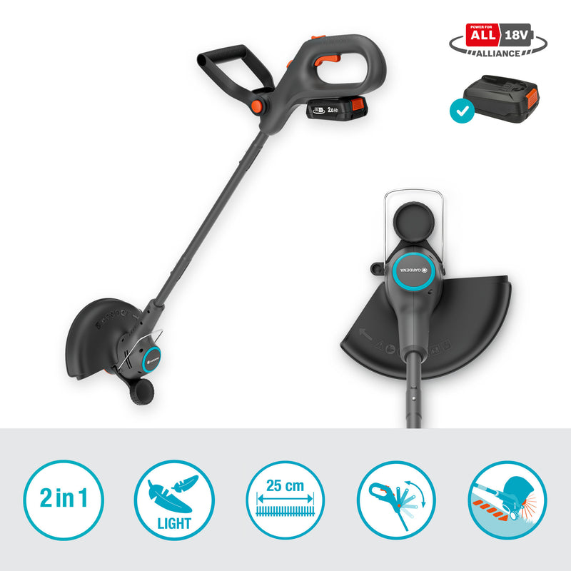 Load image into Gallery viewer, Gardena grastrimmer easytrim 25 18v (grijs turquoise, 18v p4a accu en oplader inbegrepen)