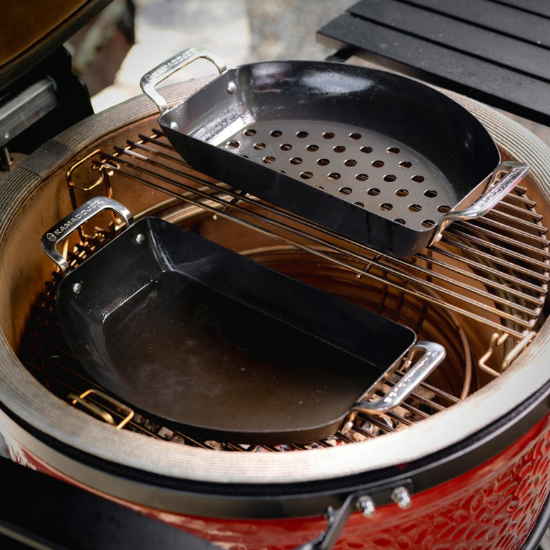 Load image into Gallery viewer, Kamado joe karbon steel half moon pan set bak- braadpan